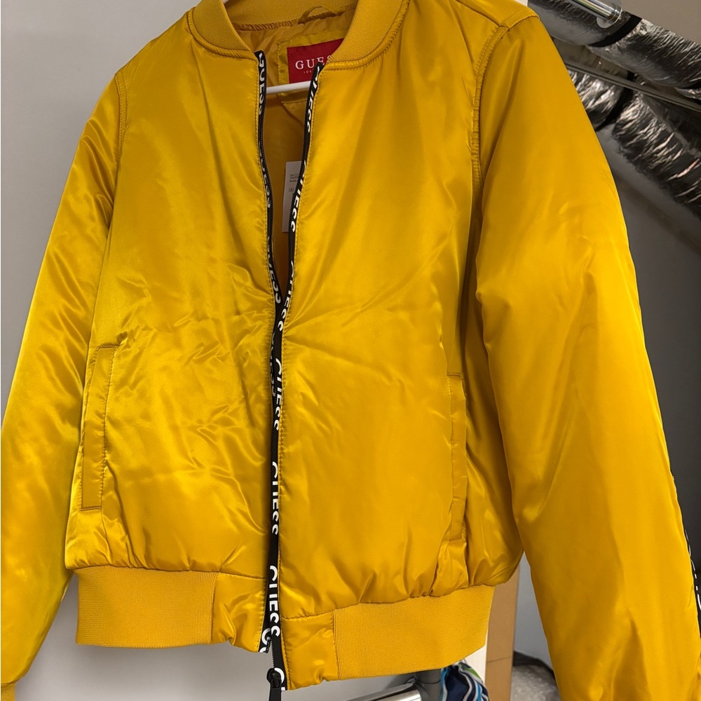 GUESS Women's Vibrant Yellow Bomber Jacket